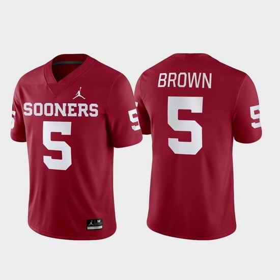 Men Oklahoma Sooners Marquise Brown 5 Crimson Game College Football Jersey